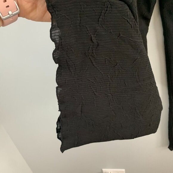 Pleats Collection by Pings Imports Pants Black Crinkle Pull On Elastic Pants XL - Picture 7 of 10